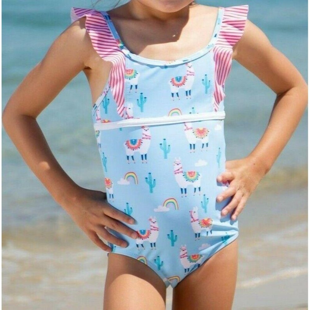 Girls One-Piece Swimsuit Bahama Llama-P-CG5175BL-J